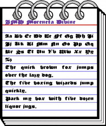 JMH Moreneta Divine Regular animated font preview