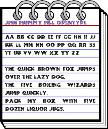 JMH Mummy Fill Regular animated font preview
