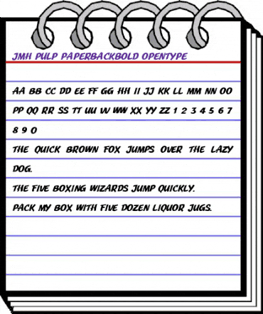 JMH Pulp Paperback Bold animated font preview