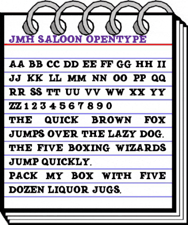 JMH SALOON Regular animated font preview