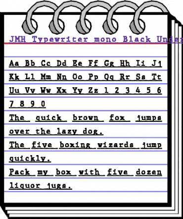 JMH Typewriter mono Black Under Regular animated font preview