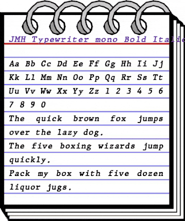 JMH Typewriter mono Italic animated font preview