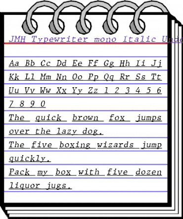 JMH Typewriter mono Under Italic animated font preview