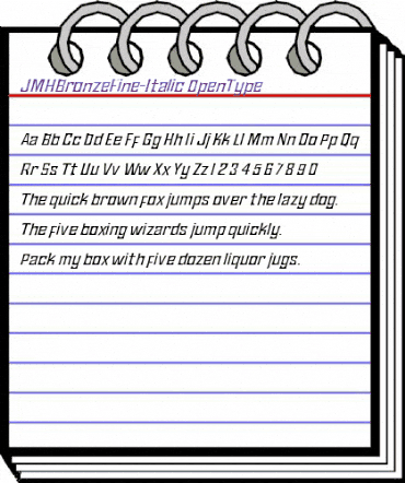 JMH Bronze Fine Italic animated font preview