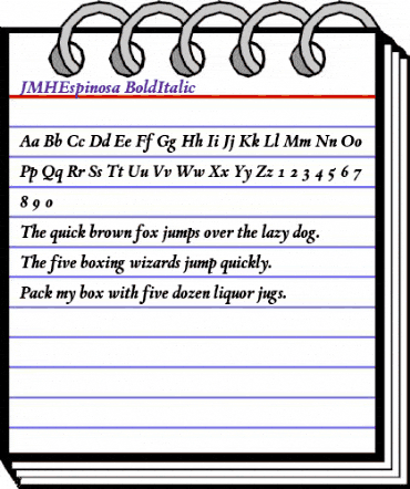JMH Espinosa Bold Italic animated font preview JMH Espinosa Bold Italic animated font preview