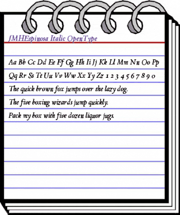 JMH Espinosa Italic animated font preview