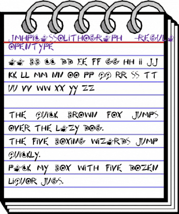 JMH PICASSO LITHOGRAPH 1964 Regular animated font preview