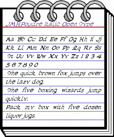 JMH Poudre Italic animated font preview