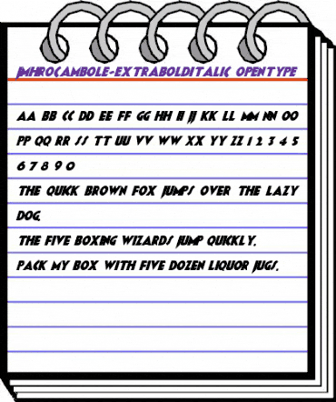 JMH ROCAMBOLE Extrabold Italic animated font preview
