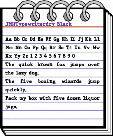 JMH Typewriter dry Black Regular animated font preview