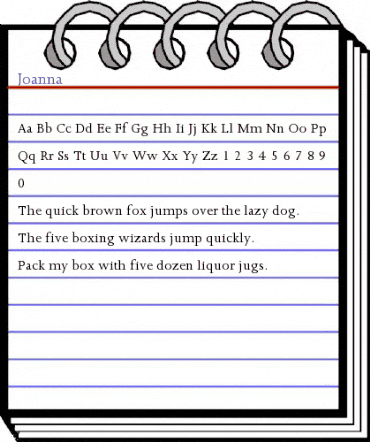 Joanna Regular animated font preview