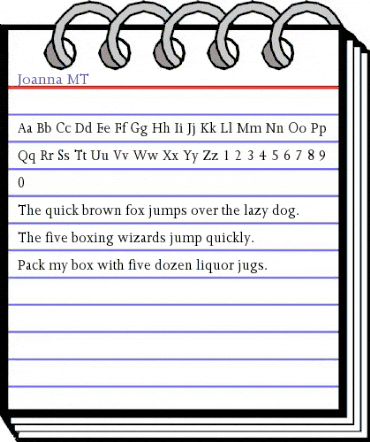 Joanna MT Regular animated font preview Joanna MT Regular animated font preview