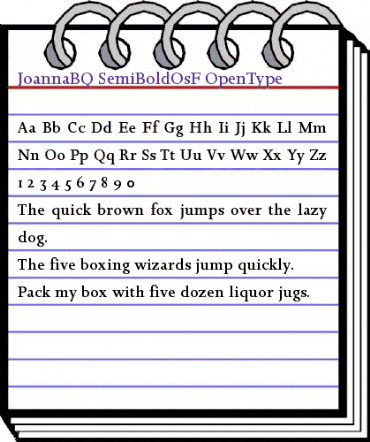 Joanna BQ Regular animated font preview