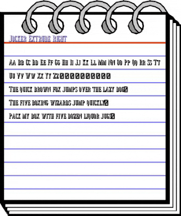 Jocker Free Extrude Right Regular animated font preview Jocker Free Extrude Right Regular animated font preview