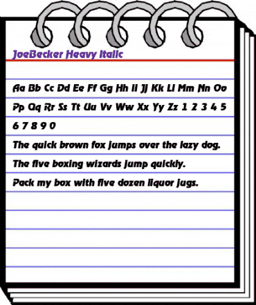 JoeBecker-Heavy Italic animated font preview