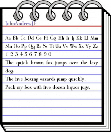 JohnAndrewJF Regular animated font preview