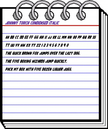 Johnny Torch Condensed Italic Condensed Italic animated font preview