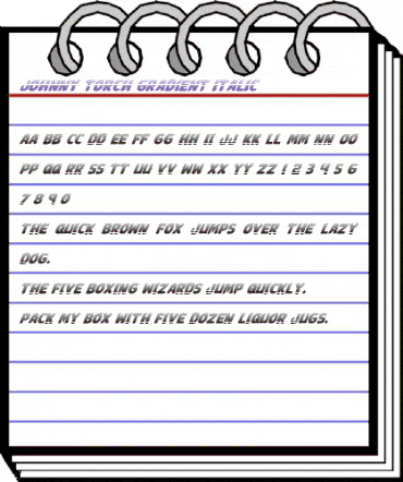 Johnny Torch Gradient Italic Italic animated font preview