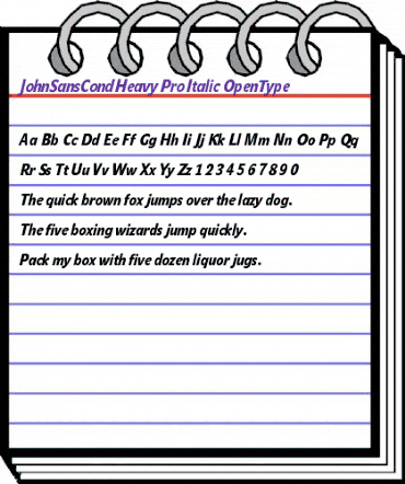 JohnSansCond Heavy Pro Italic animated font preview