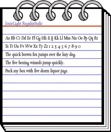 JosieLight RegularItalic animated font preview