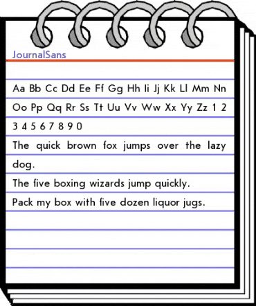 JournalSans Regular animated font preview