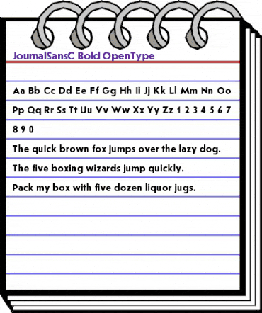 JournalSansC Regular animated font preview