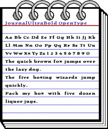 JournalUltraBold Regular animated font preview