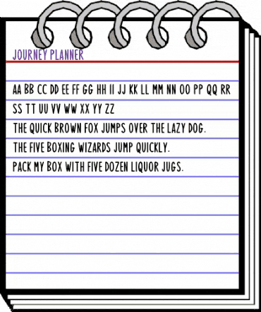 Journey Planner Regular animated font preview