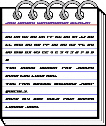 Joy Shark Condensed Italic Condensed Italic animated font preview