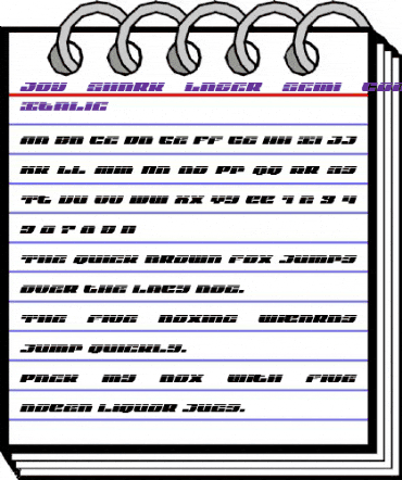 Joy Shark Laser Semi-Condensed Italic Semi-Condensed Italic animated font preview