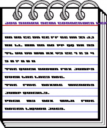 Joy Shark Semi-Condensed Leftalic Semi-Condensed Italic animated font preview