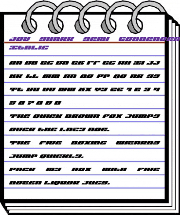 Joy Shark Semi-Condensed Super-Italic Semi-Condensed Italic animated font preview