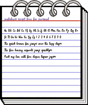 Joyfulness Script free personal Regular animated font preview