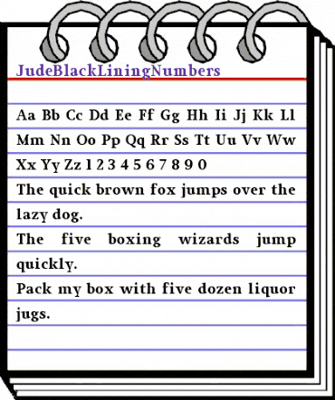 JudeBlackLiningNumbers Regular animated font preview