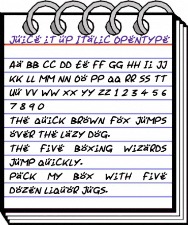 Juice it up Italic animated font preview