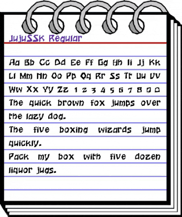 JujuSSK Regular animated font preview