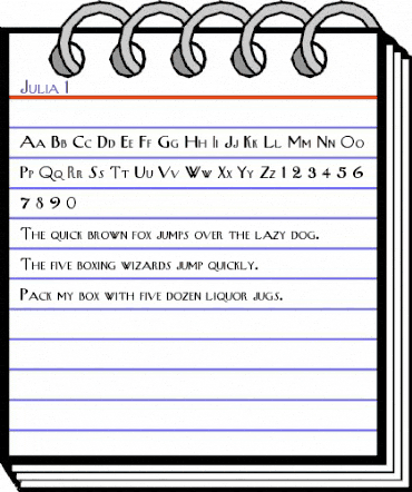 Julia 1 Regular animated font preview