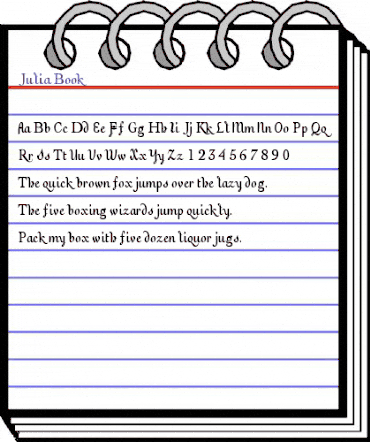 Julia Book animated font preview