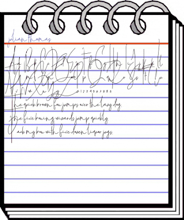 Julian Thomas Regular animated font preview