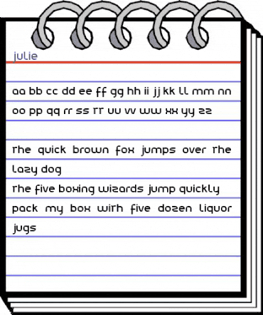 Julie01 Regular animated font preview