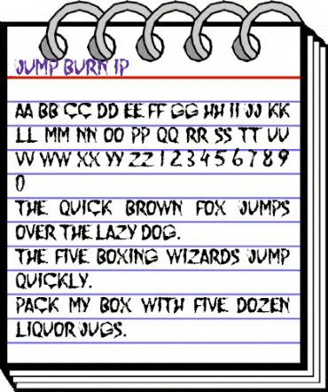 JUMP BURN IP Regular animated font preview