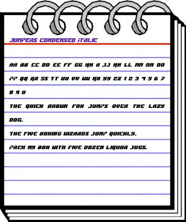 Jumpers Condensed Italic Condensed Italic animated font preview