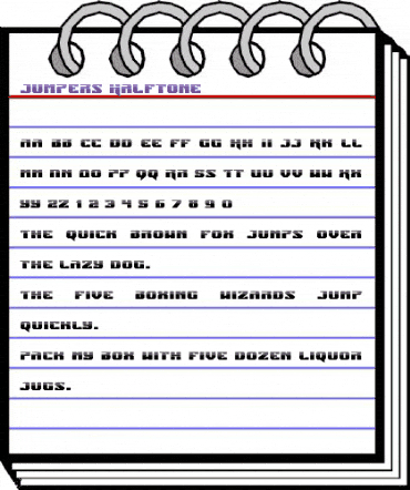 Jumpers Halftone Regular animated font preview