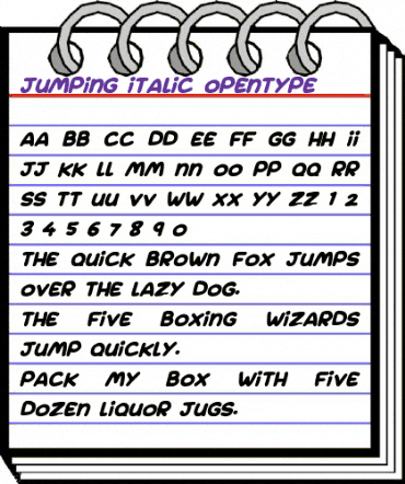 Jumping Italic animated font preview