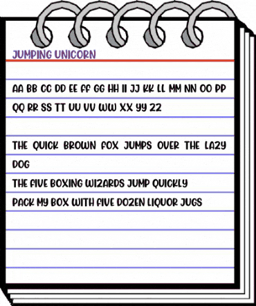 Jumping Unicorn Regular animated font preview