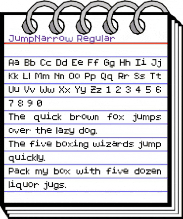 JumpNarrow Regular animated font preview