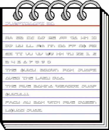 Jumptroops 3D Regular animated font preview