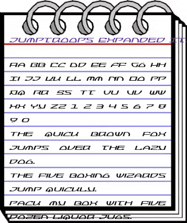 Jumptroops Expanded Italic Expanded Italic animated font preview