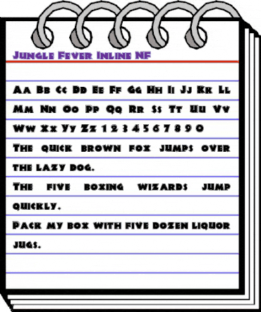 Jungle Fever Inline NF Regular animated font preview