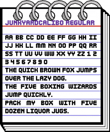 JunkyardCalibo Regular animated font preview